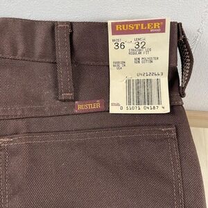 Vintage 80s Rustler Pants Mens 36x32 Brown Straight Leg Regular Fit Workwear USA